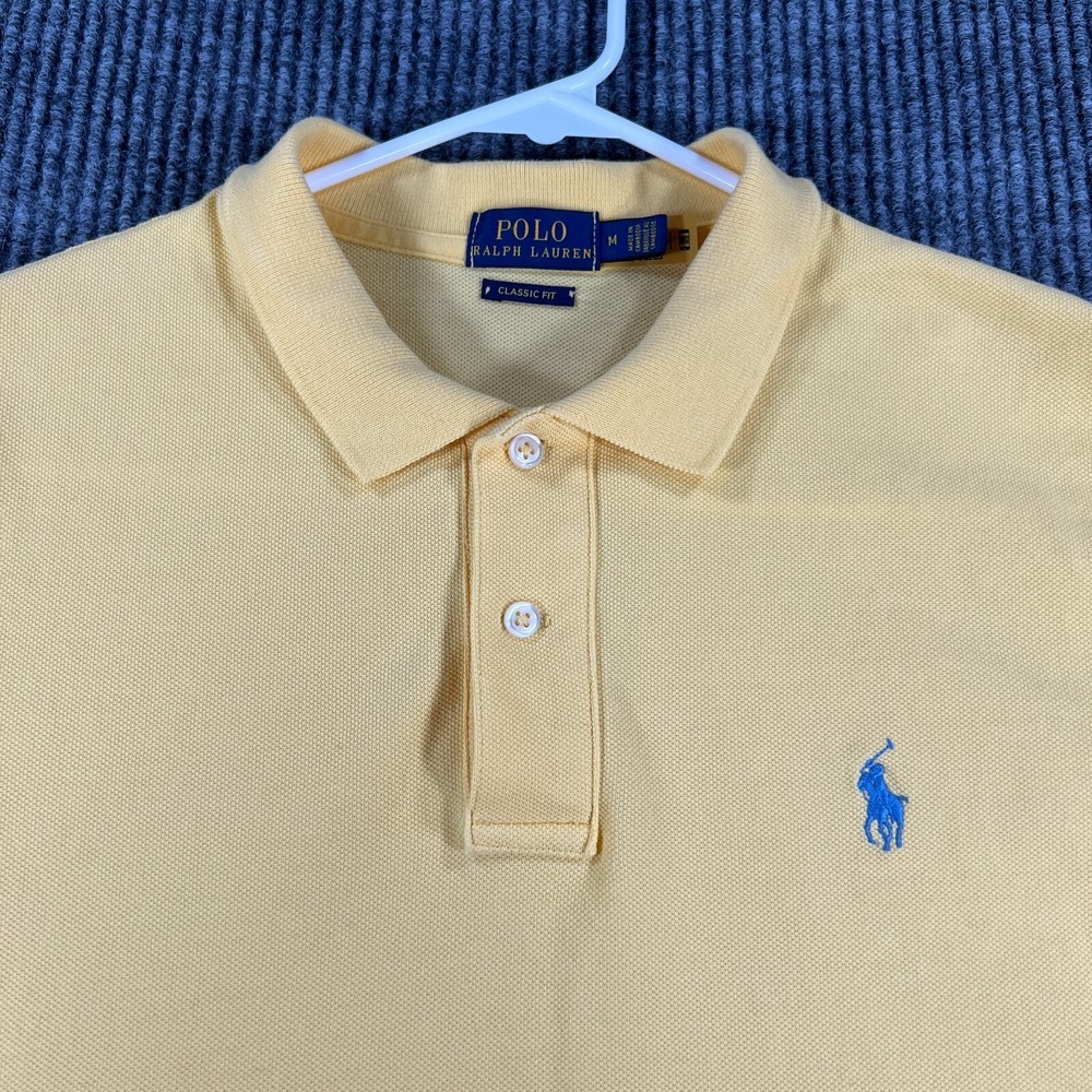 Polo Ralph Lauren Shirt Youth Boys Medium Yellow Short Sleeve Classic Fit Casual